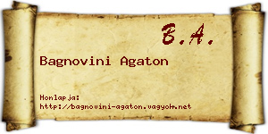 Bagnovini Agaton névjegykártya